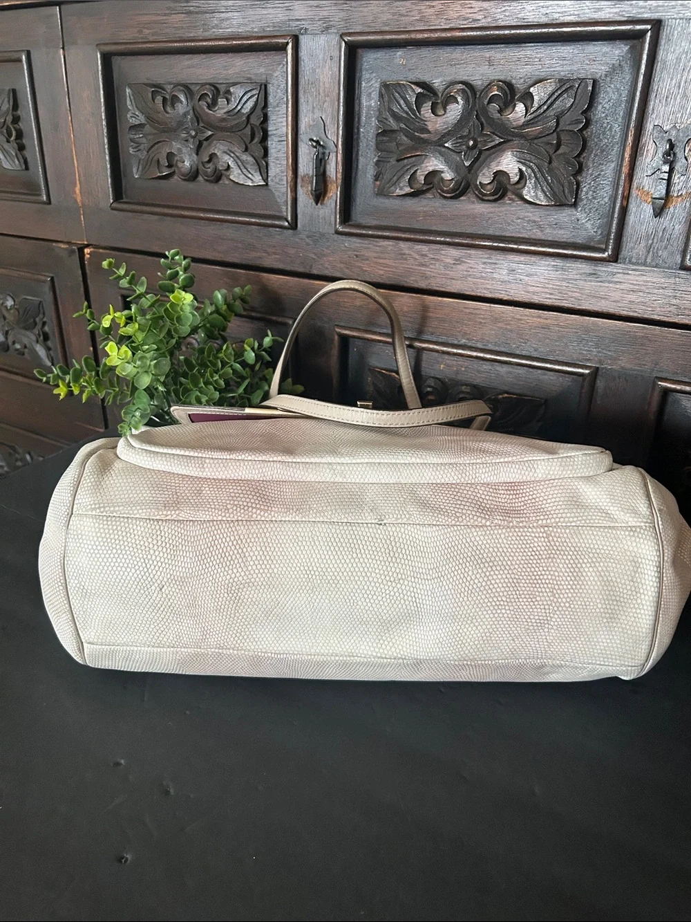 Coach Cream Shoulder Bag with Gold Tone Hardware